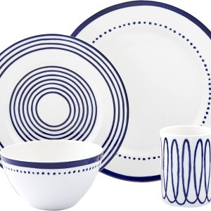 Kate Spade New York Charlotte Street Tidbits- Juego de vajilla, Juego de vajilla de 4 piezas, NA, West Kate Spade New York Charlotte Street Tidbits- Juego de vajilla, Juego de vajilla de 4 piezas, NA, West