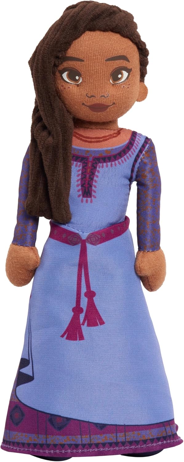 Disney Wish – Asha de peluche parlante de 8 pulgadas, juguete interactivo, cabello negro y vestido morado, juguetes para niños de 2 años en adelante