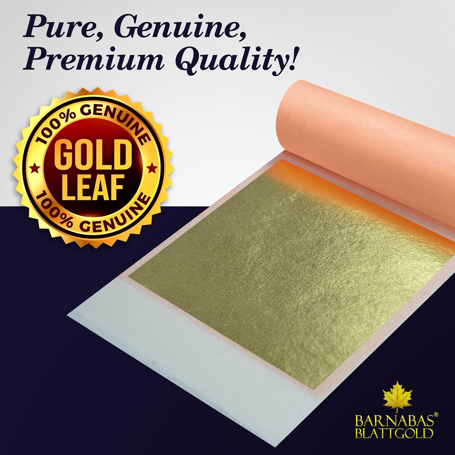 Barnabas Blattgold Hoja de oro, oro real de 22 quilates 25 hojas, 3.1 pulgadas – Patente de transferencia para pintura, artes y manualidades