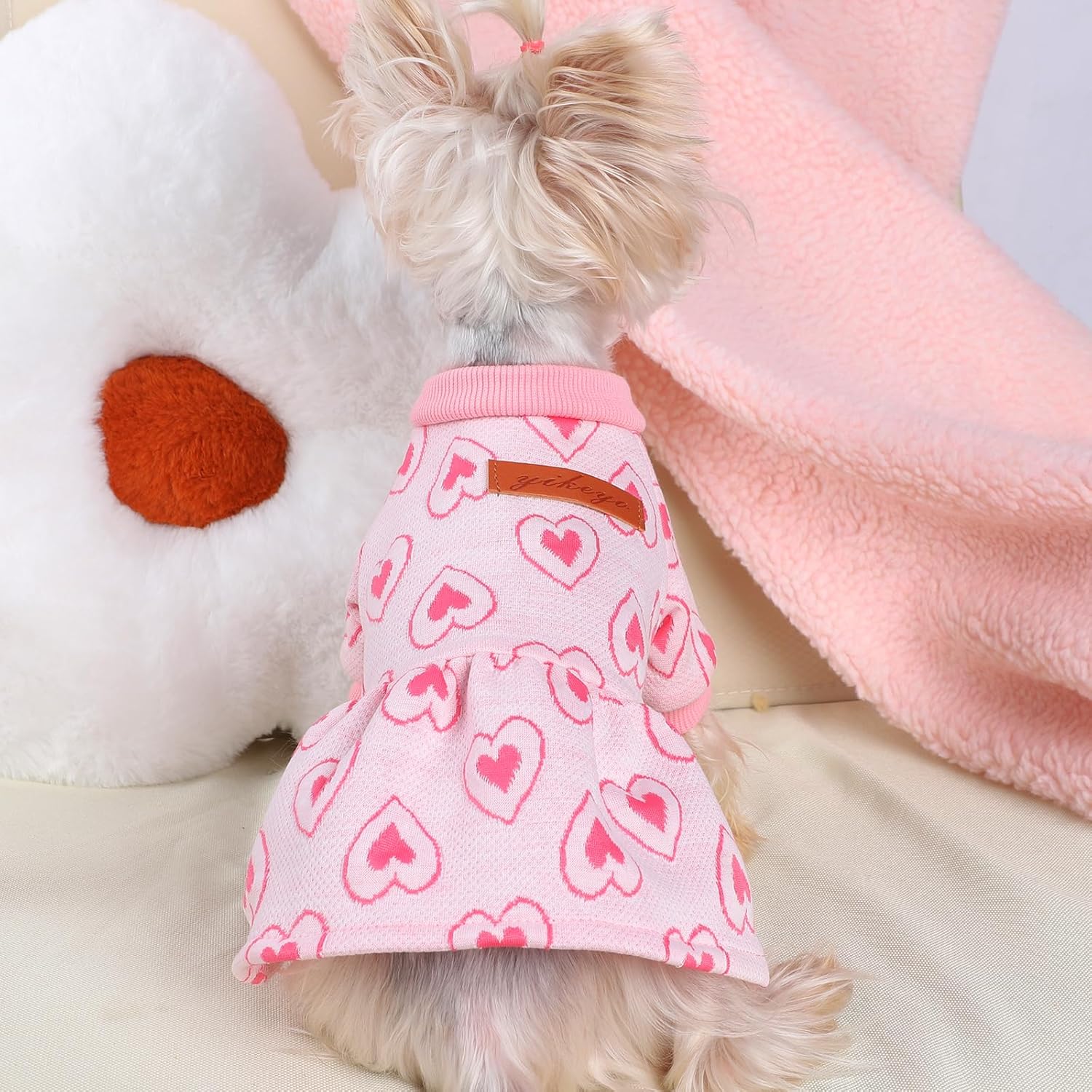 Vestido de Navidad para perro, vestidos de perro para perros pequeños, niña, ropa de otoño e invierno, ropa cálida para cachorros, sudaderas para