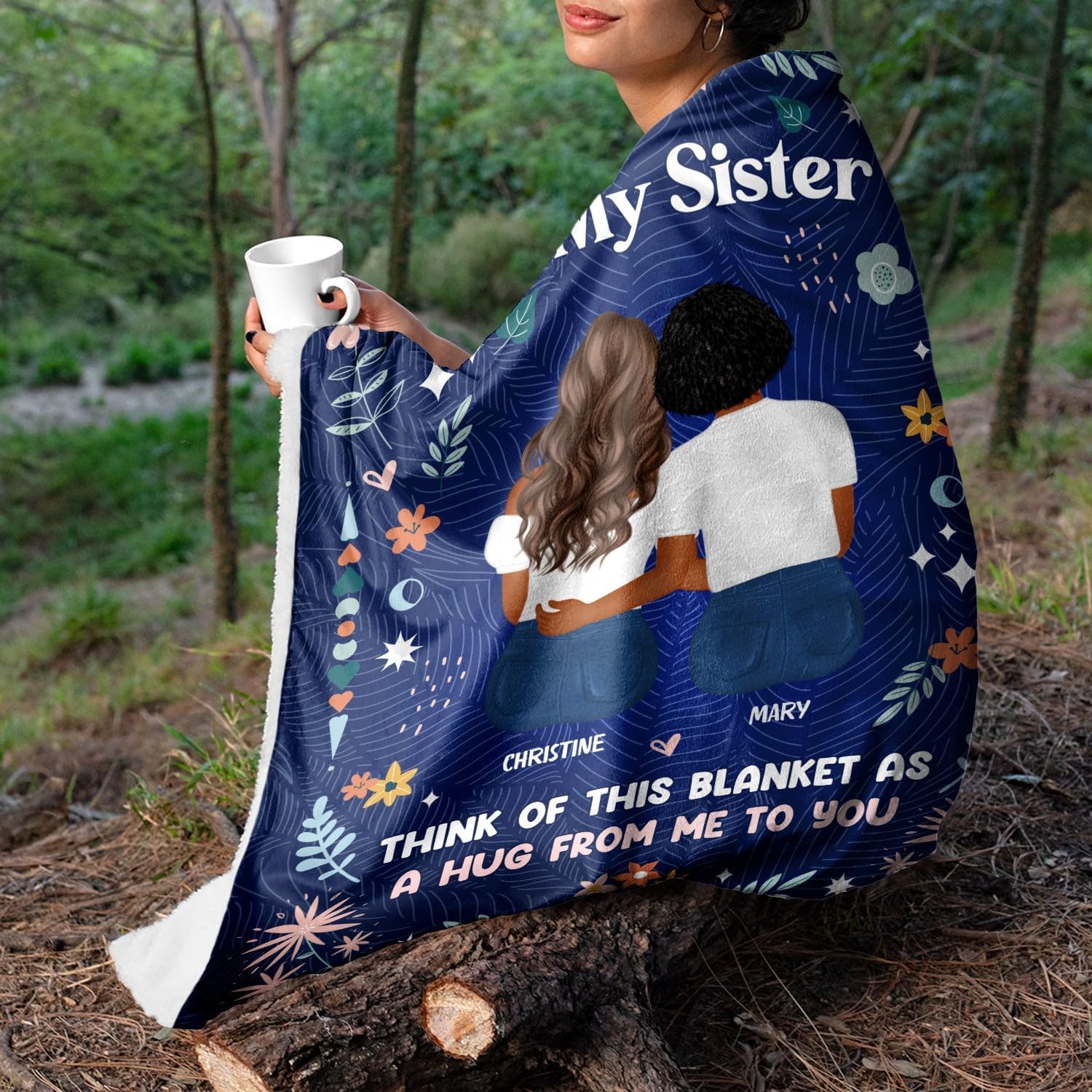 Piensa en esta manta  Regalo para hermanas  Manta de forro polar personalizada  Las mejores ideas de mantas personalizadas con nombre para ti, alma