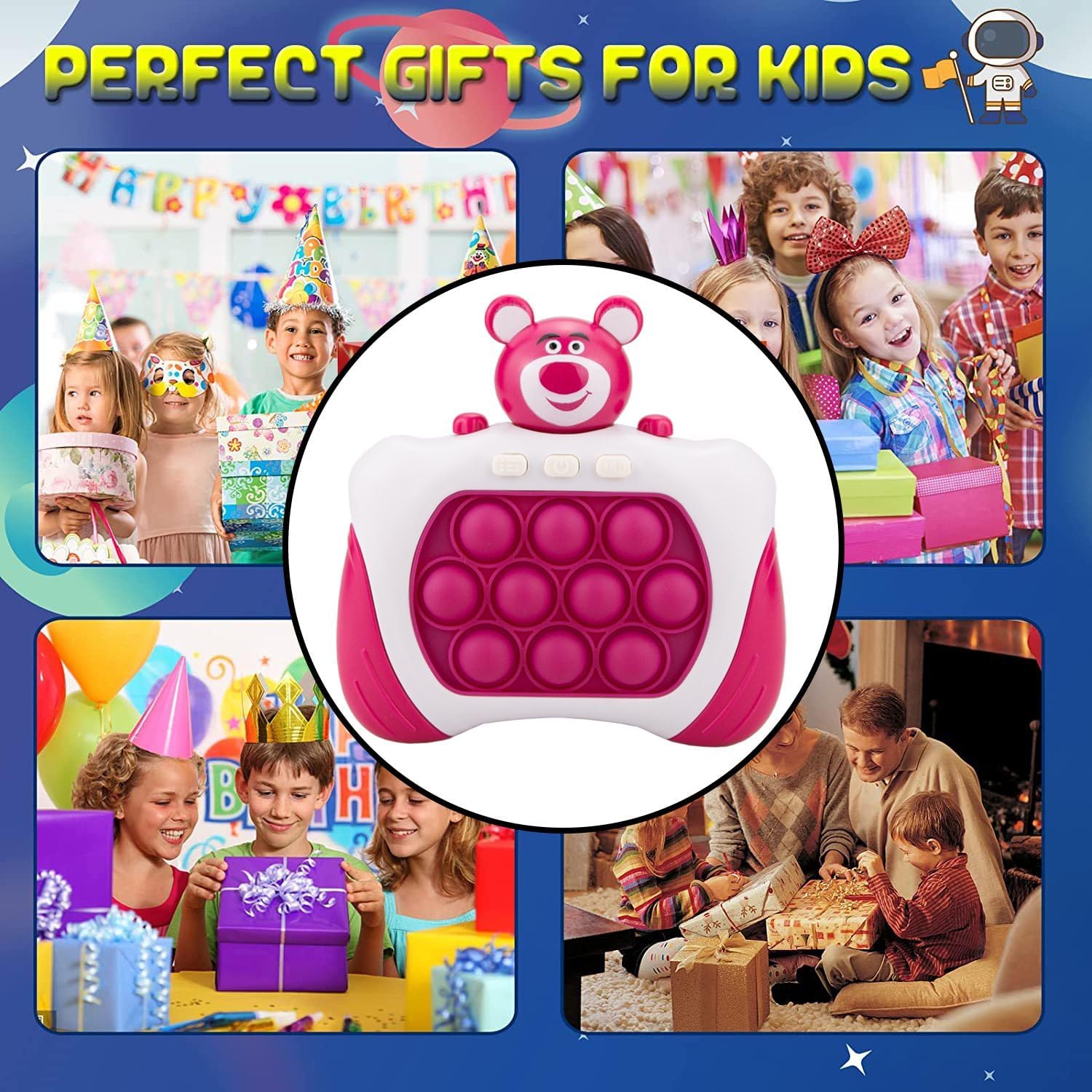 Juguete para ansiedad de presionar burbujas rápidas, juego sensorial interactivo de empuje rápido, juego de botón para niños y adultos, juguete de