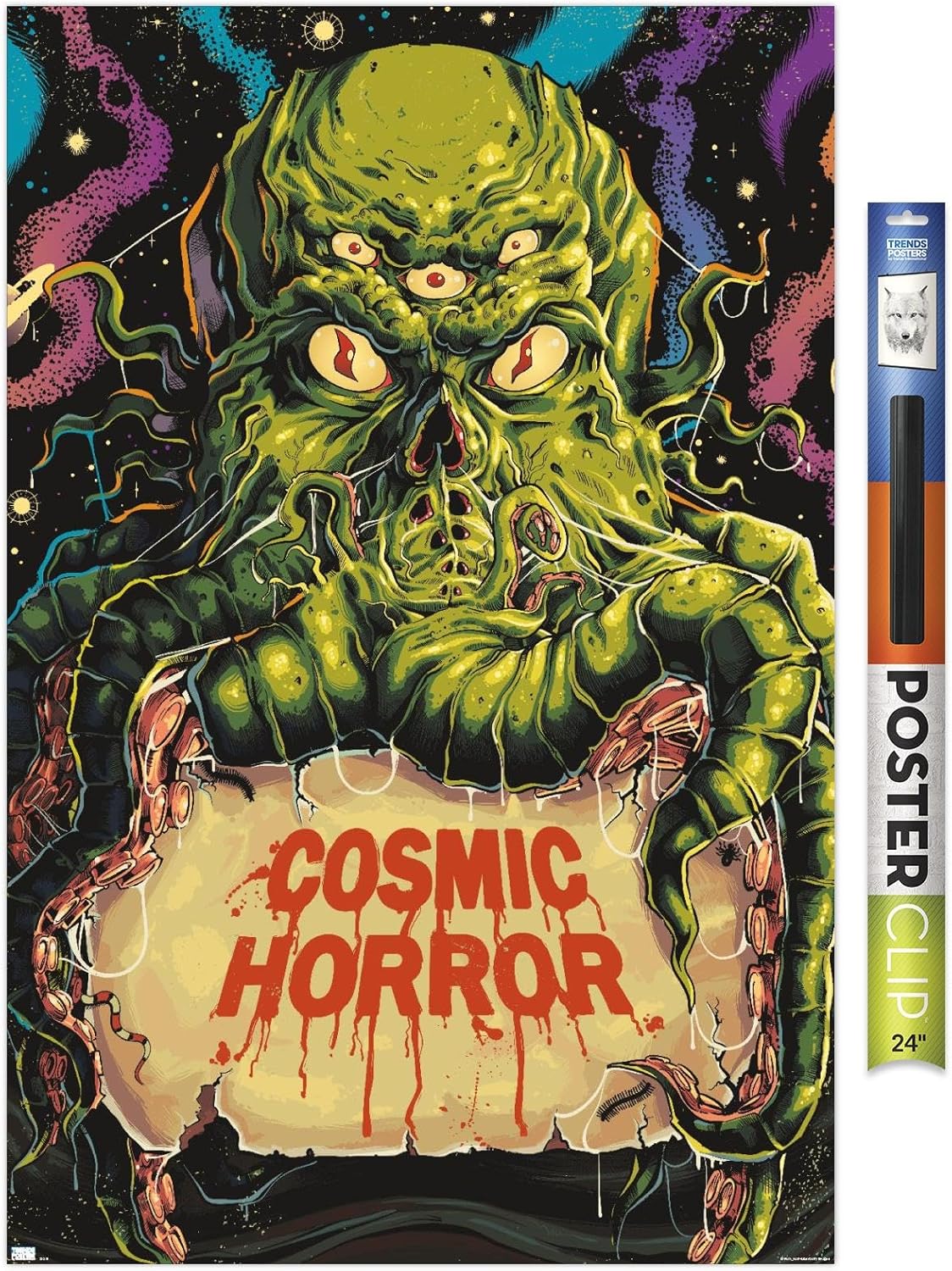 Trends International Póster de pared clásico de terror Cthulhu Monster