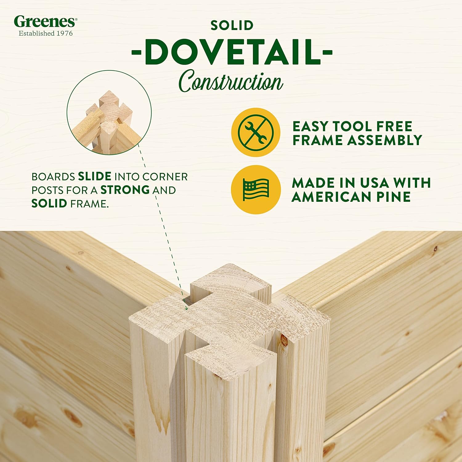 Greenes Fence – Bancal de madera de pino para jardín
