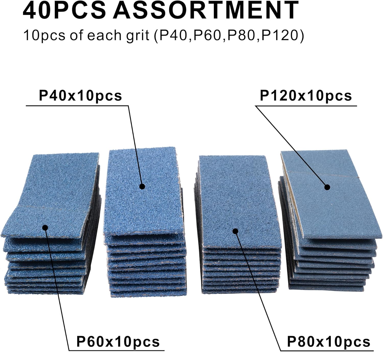 Lijadora de banda de aire de 2-38 x 10-14 pulgadas, herramienta neumática de tamaño de correa con 52 correas (#40, 60, 80 y #120), buena para