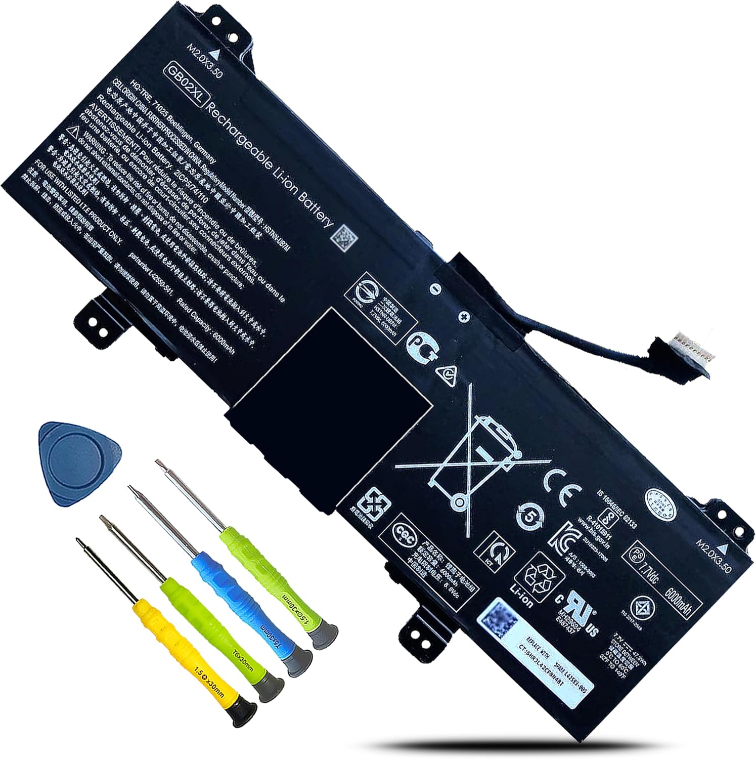 GB02XL – Batería de repuesto para laptop HP ChromeBook 14-DB0051CL X360 11 G2 EE Chromebook 11A G6 G8 EE Series Notebook L42550-271 L42550-541