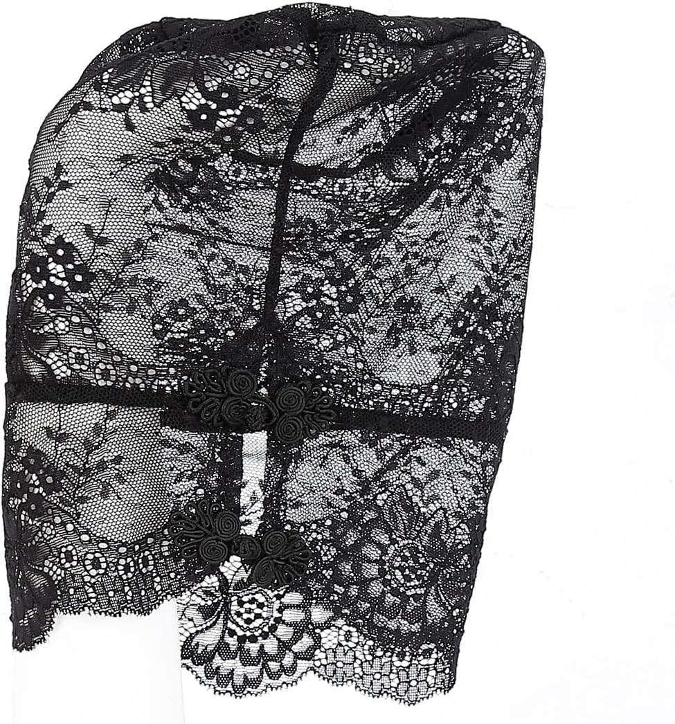 Aiffort 1 máscara de encaje negro de Halloween, máscara de piel de encaje, máscara de cara completa para Halloween, Navidad, fiesta, cosplay,