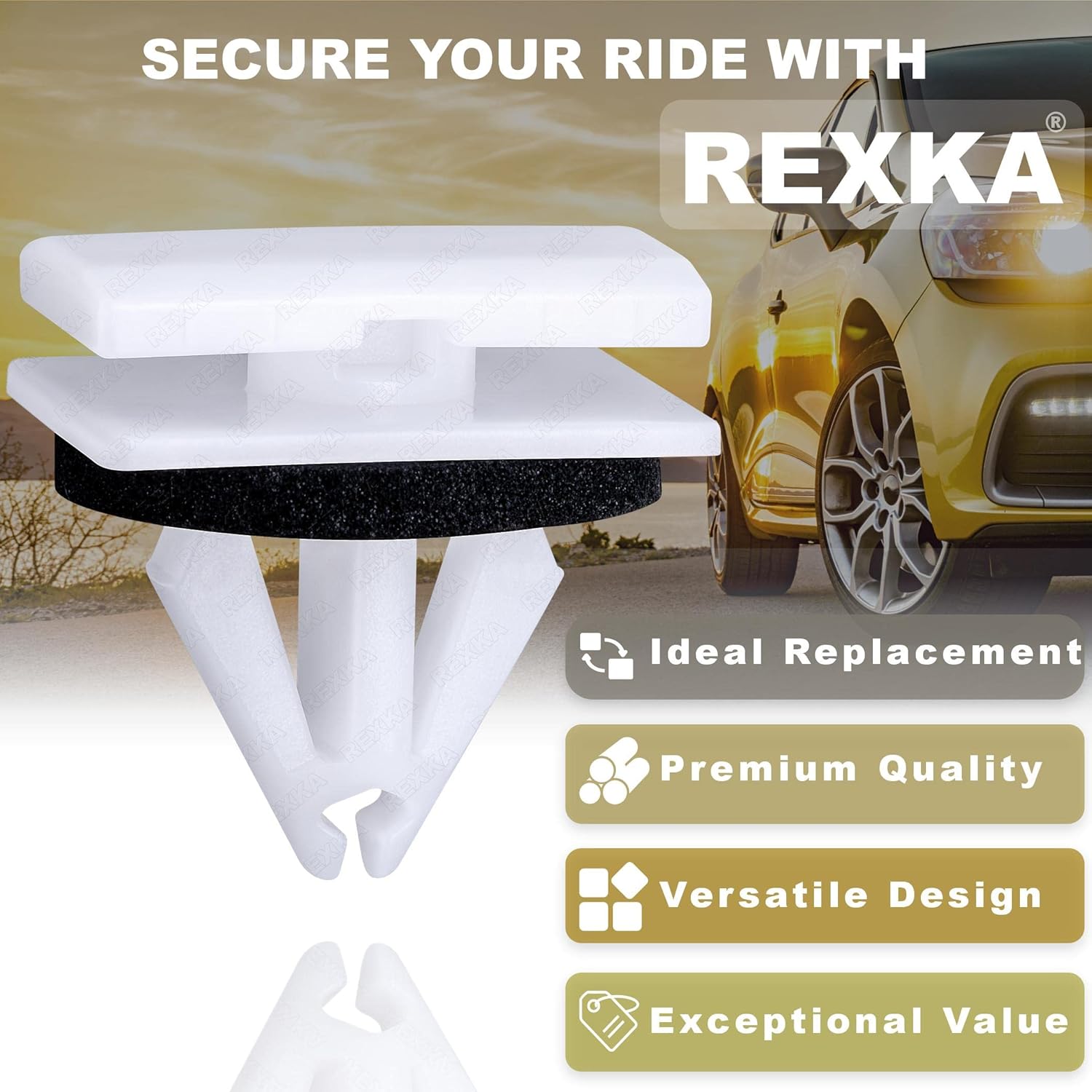 Rexka Clips de moldeo basculantes exteriores para Ford Escape F-150 MKC Ranger W715201-S300 W716351-S300