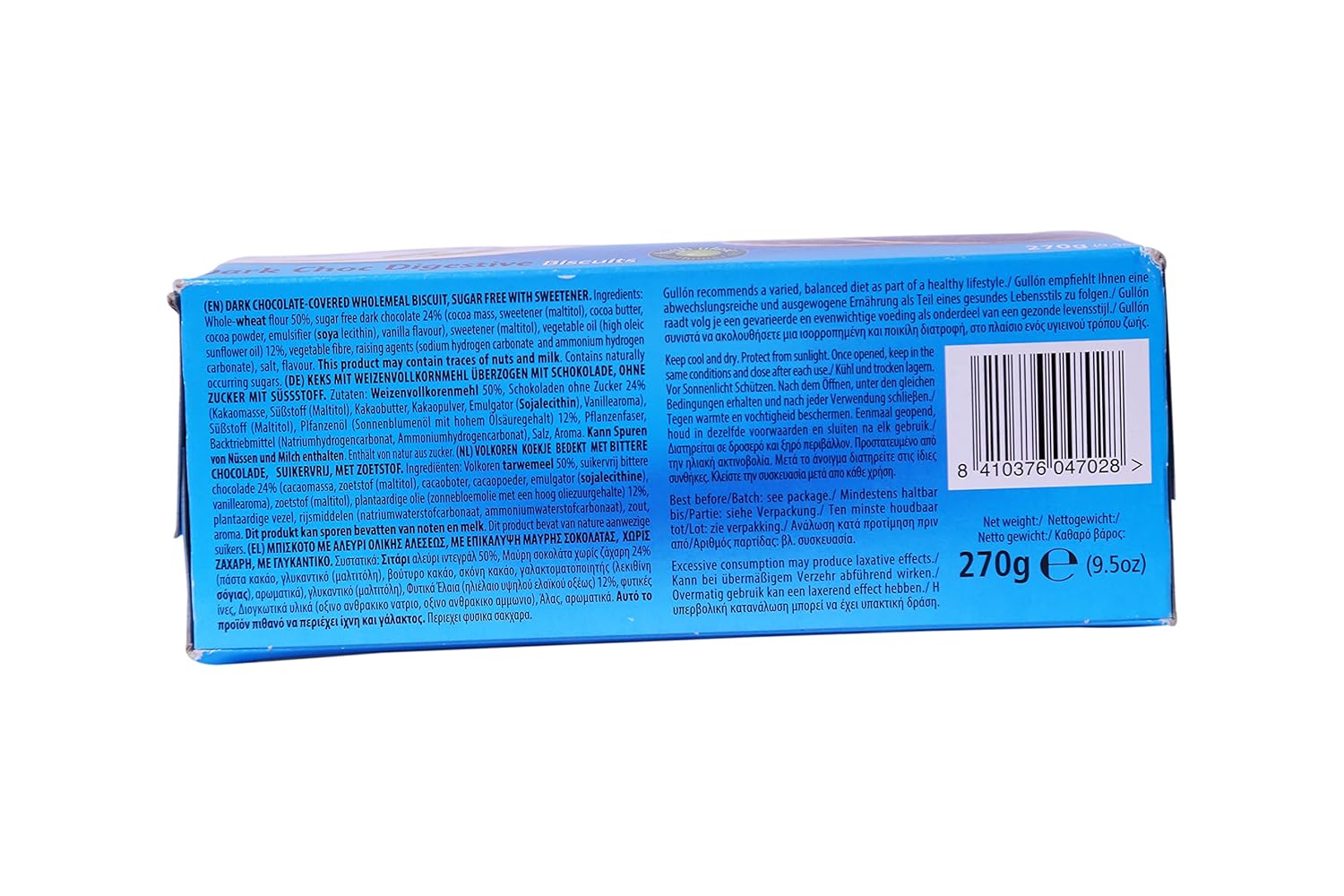 Gullon Galletas digestivas de chocolate sin azúcar, 9.52 oz