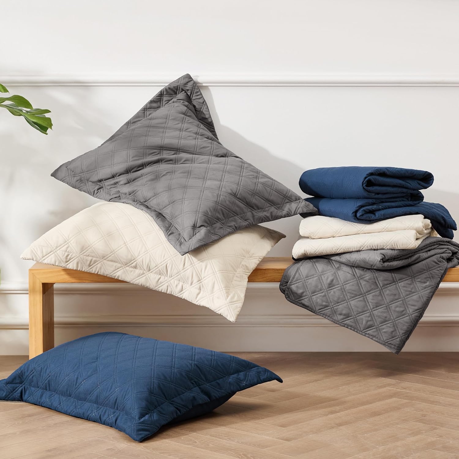 Bedsure – Juego de edredón de poliéster-diamante ultrasónico GN 106×96 US