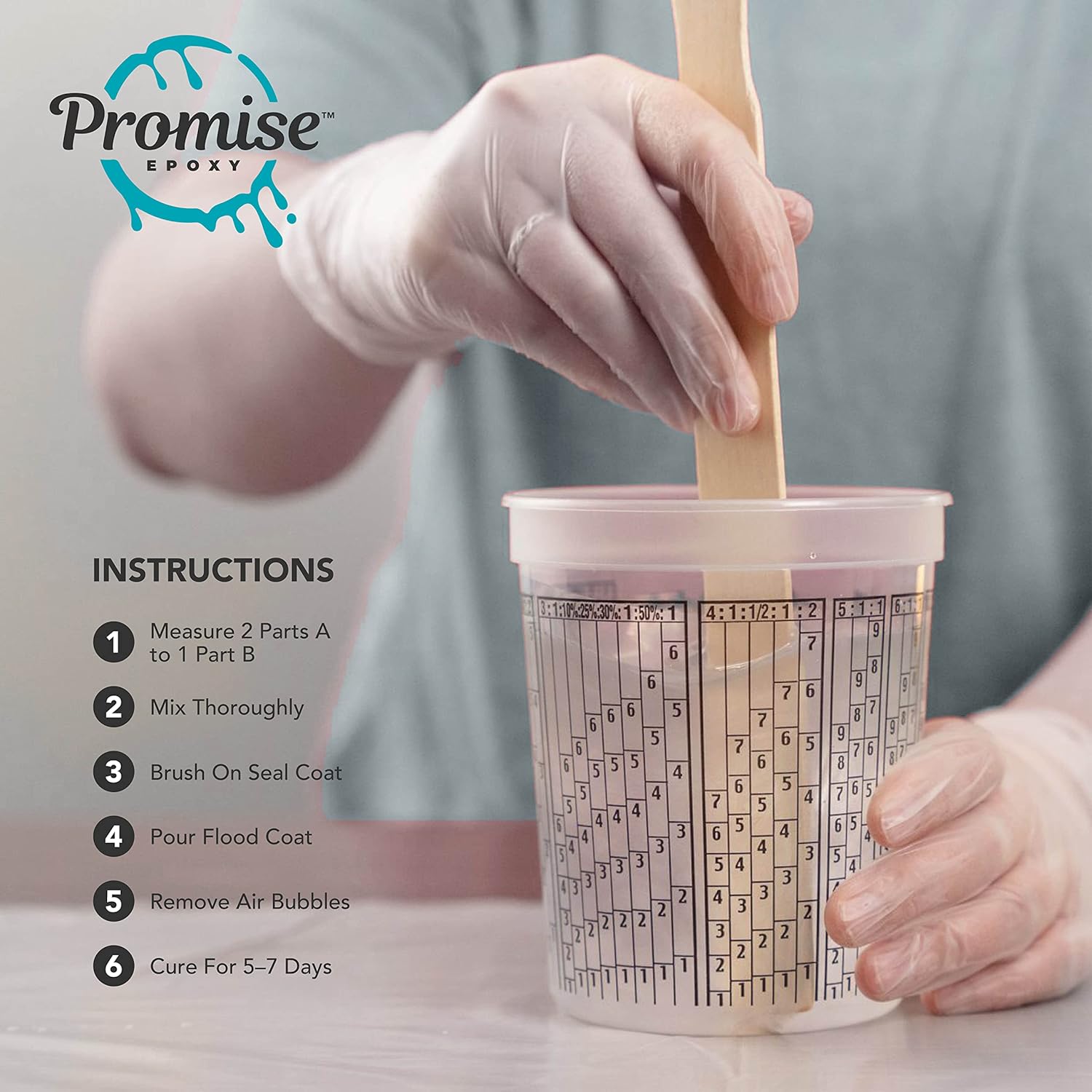 Resina epoxi Deep Pour Promise, kit de 3 cuartos de galón para mesas de río, piezas de fundición artísticas y proyectos de bricolaje  Resina