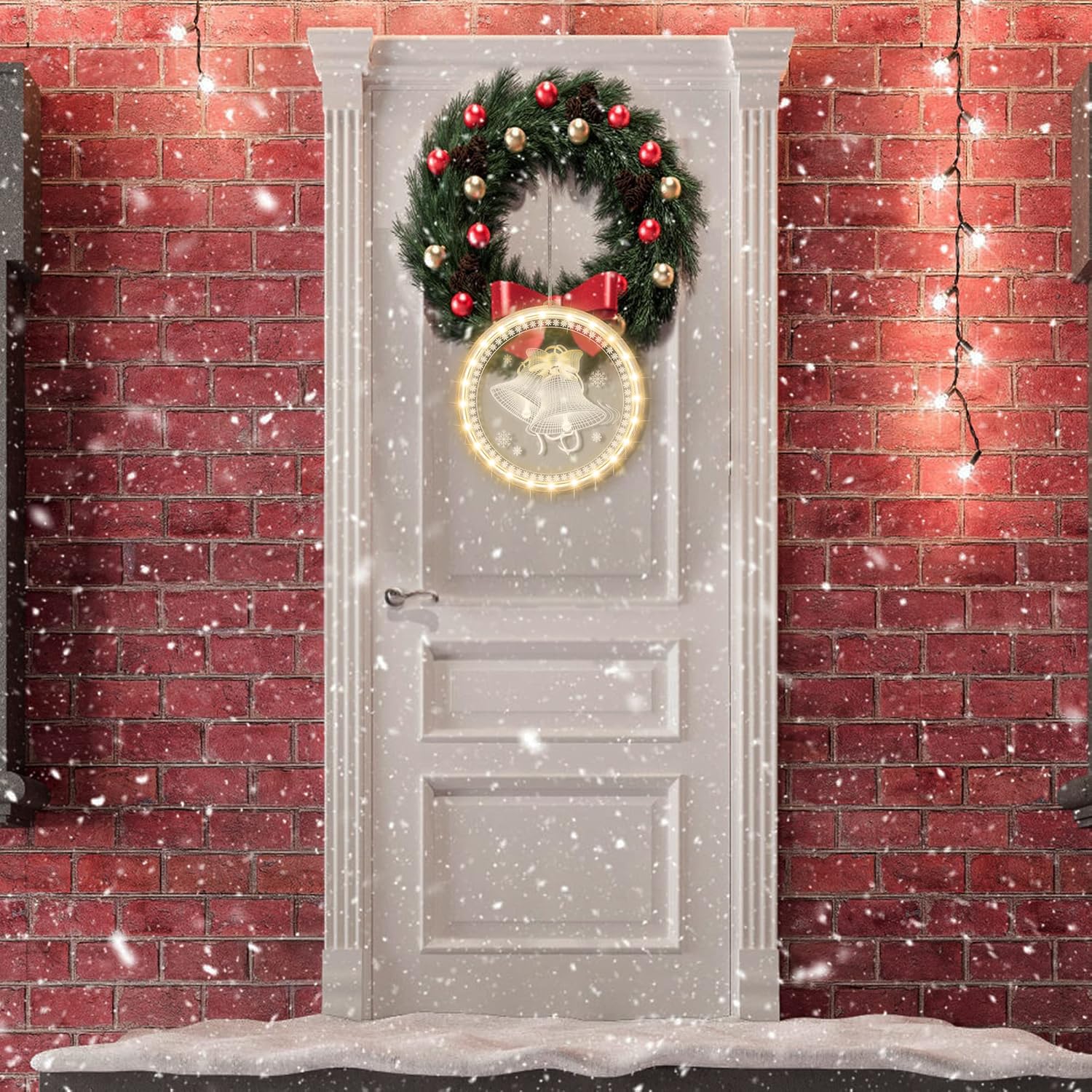 TRELC Luz decorativa de Navidad para ventana, 8.2 pulgadas, 3D colgante, luces LED de decoración de ambiente, para centro comercial, hogar, ventana,