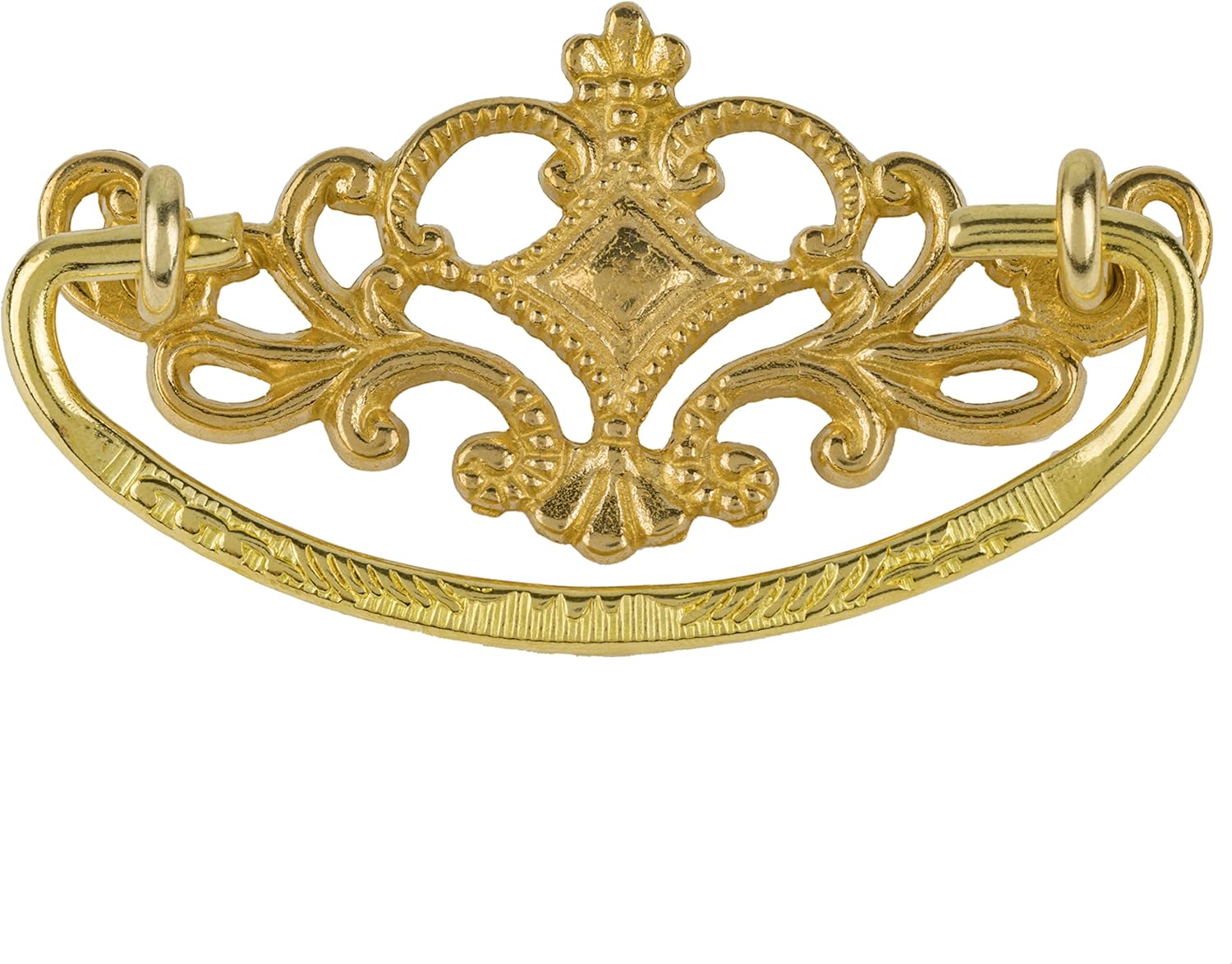 Tirador de fianza de latón fundido con diseño de corona victoriana  Centros 3 ” Mango para puerta de gabinete antigua, cajón de aparador, escritorio