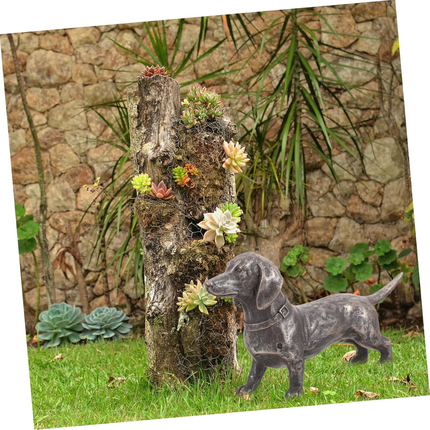 GANAZONO Estatua de cachorro de resina, escultura de animal, estatua de perro, adorna de perro, estatua de perro de resina, adorno de resina,