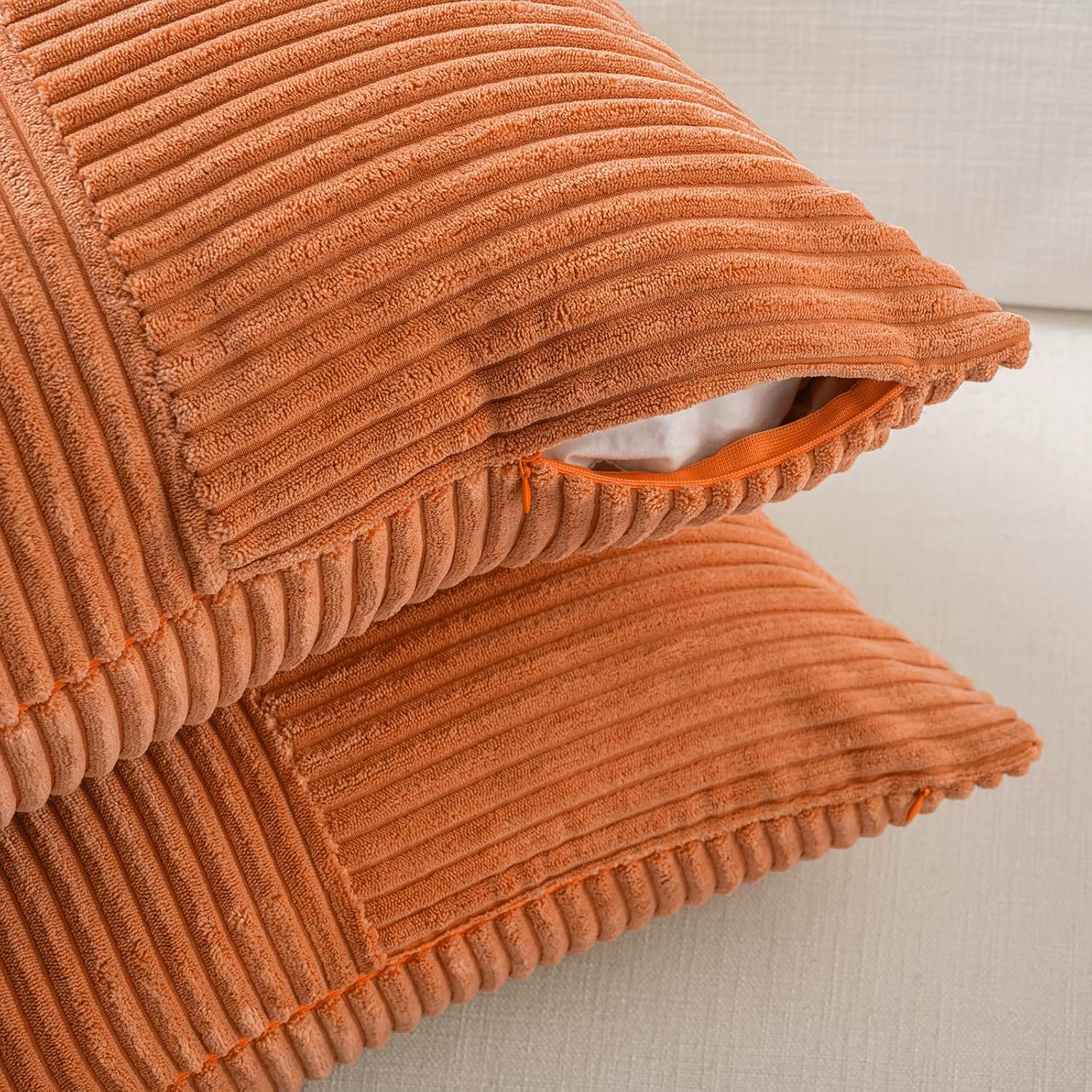 Fancy Homi – 2 fundas decorativas para cojín cuadrado y grande de pana suave y diseño de retazos para sala y cama, decoración bohemia de casa de