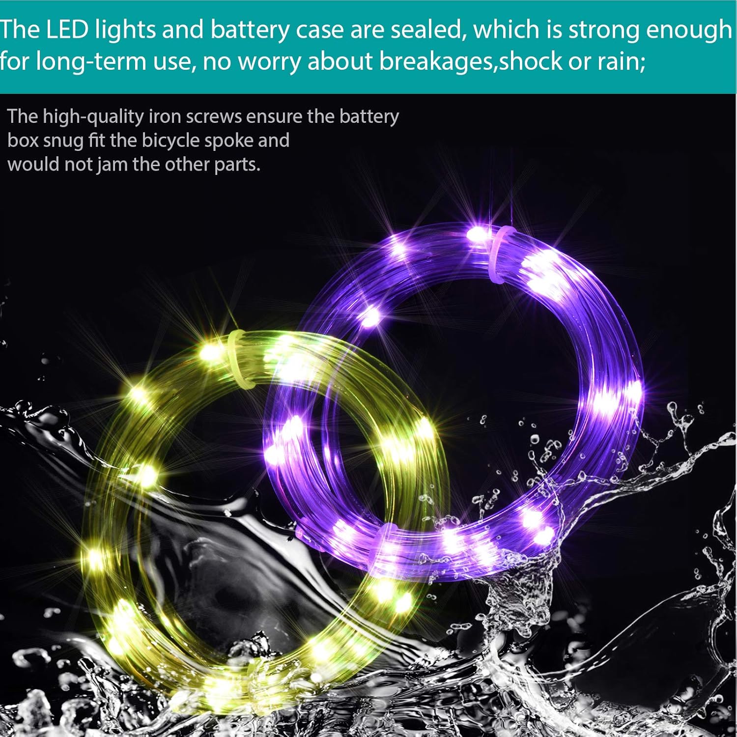 Waybelive Luces LED para marco de bicicleta, luz LED con control remoto, 16 colores que cambian por ti mismo, impermeable, súper brillante para