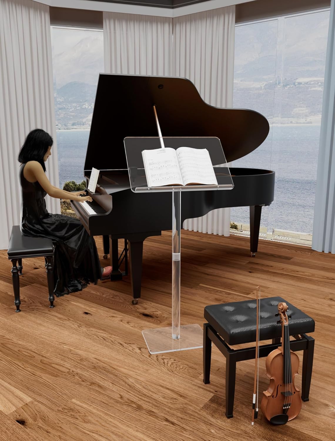 Soporte de podio acrílico, púlpitos de 23.6 x 15.7 pulgadas para iglesias, ángulo ajustable, atriles y podios modernos grandes para aula, bodas,
