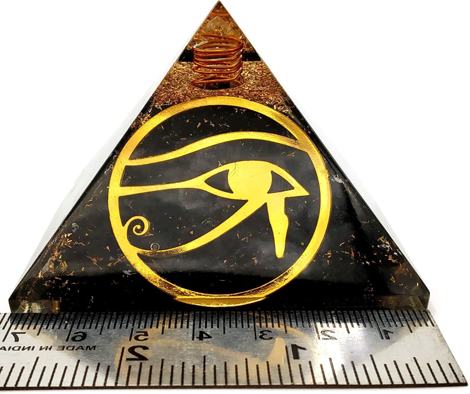 Pirámide de orgón grande  Cristal de pirámide de turmalina negra  Ojo de pirámide de orgonita Ra  Pirámides de órgano Curación de energía positiva