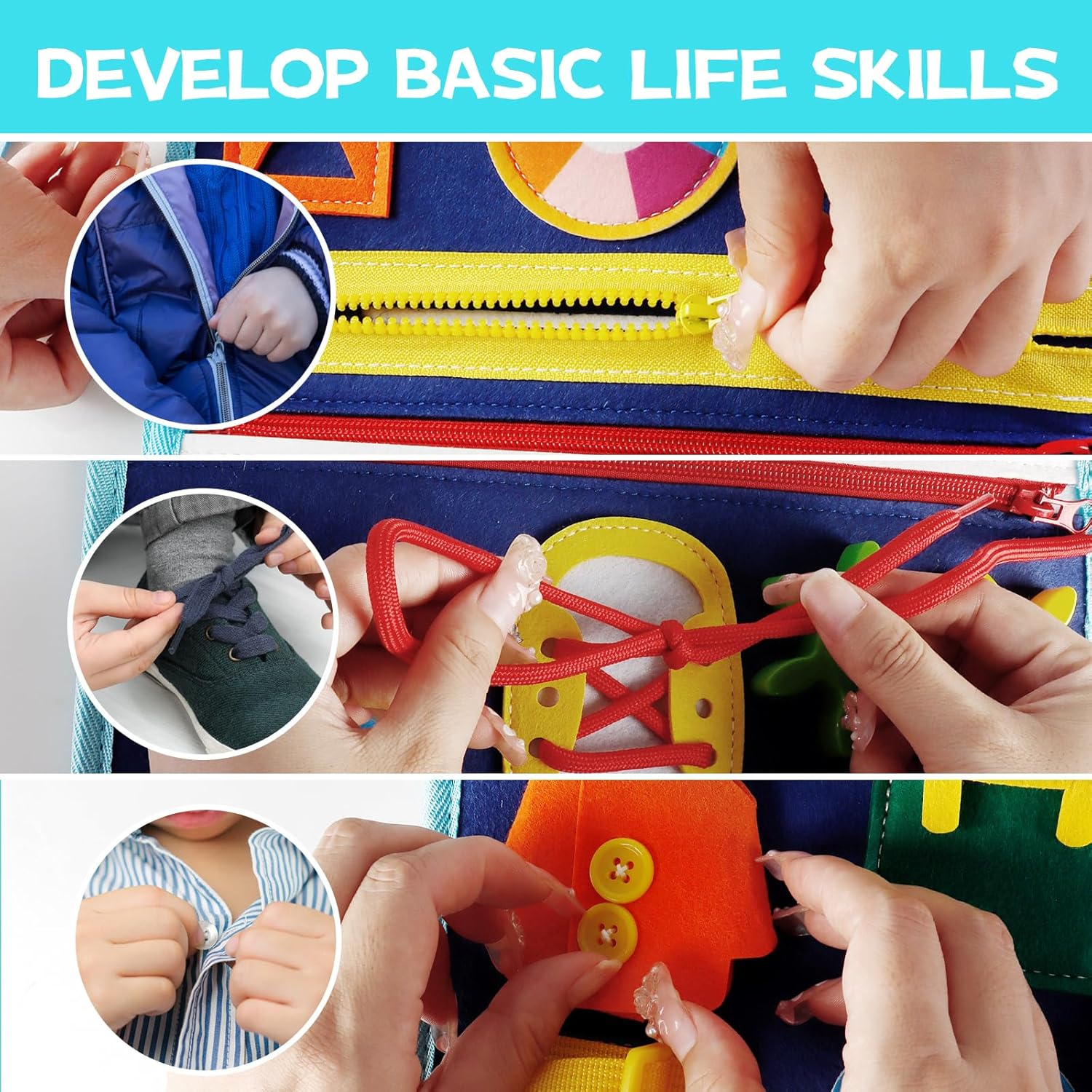 DICTAMNI Juguetes de mesa para niños de 1, 2, 3, 4 años, juguetes educativos sensoriales, tablero sensorial con hebillas, actividades educativas