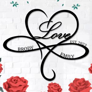 Personalized Infinity Heart Sign-Custom Love Metal Wall Decor-Infinity Symbol Love Metal Sign with Names-Personalized Gift for Personalized Infinity Heart Sign-Custom Love Metal Wall Decor-Infinity Symbol Love Metal Sign with Names-Personalized Gift for