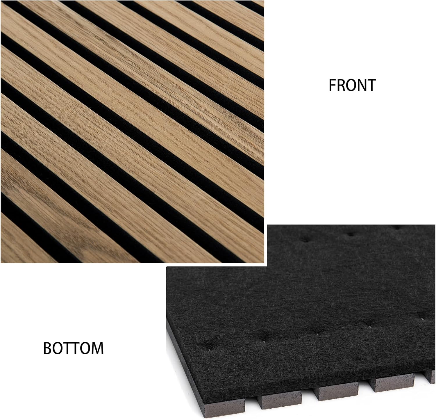 4 paneles acústicos de listones de madera 3D para decoración de paredes interiores, panel de madera estriada, tablero trasero de fieltro