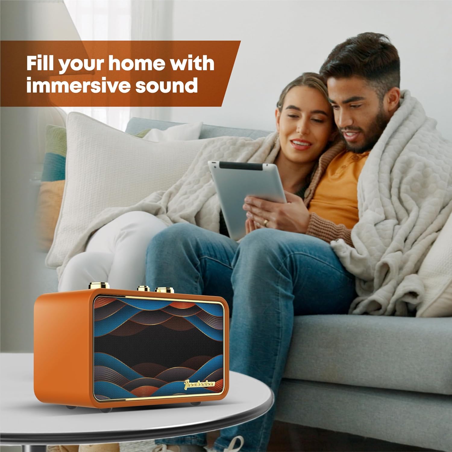 Trenbader Artlink – Altavoz Bluetooth retro, altavoz Bluetooth puro de madera, radio inalámbrica AMFM, pequeño altavoz Bluetooth vintage con