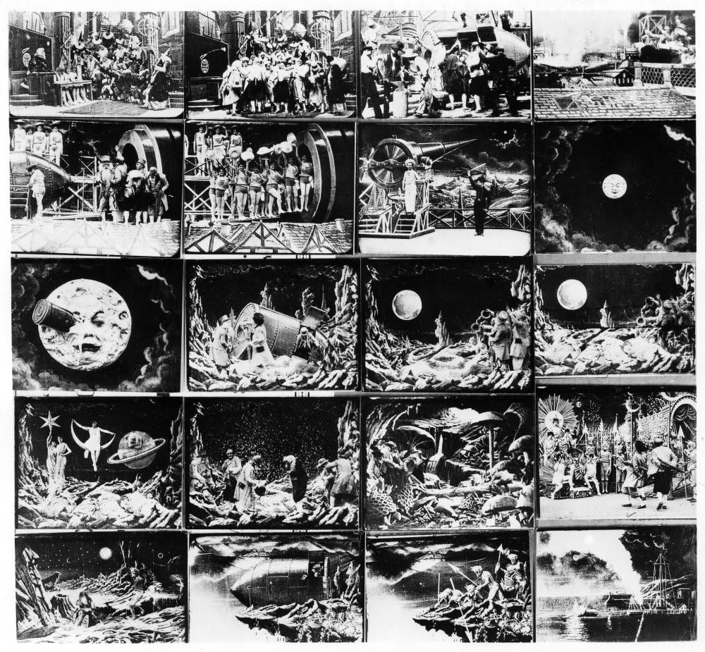 Melies Trip To The Moon Nframes from George MLiSN1902 Película Un viaje a la luna basado libremente en libros de Jules Verne y HG Wells Póster