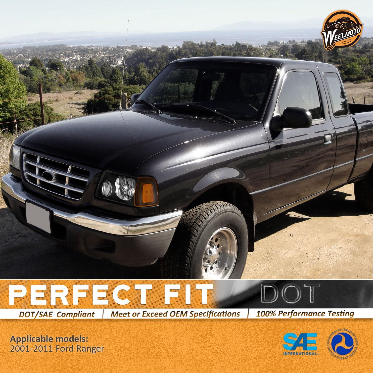Conjunto de faros delanteros automotrices para Ford Ranger 2001-2011, par de faros delanteros de repuesto para Ford Ranger 01 02 03 04 05 06 07 08