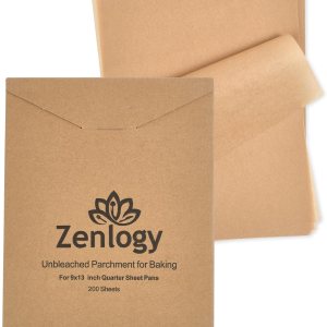 Papel pergamino de 9 x 13 pulgadas (200 hojas), sin blanquear, alto calor, antiadherente, precortado para sartenes de un cuarto de hoja, ideal para Papel pergamino de 9 x 13 pulgadas (200 hojas), sin blanquear, alto calor, antiadherente, precortado para sartenes de un cuarto de hoja, ideal para