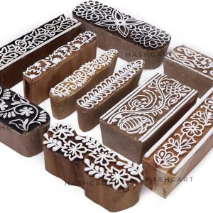 Hashcart  Juego de 10  Bloques de impresión multidiseño para borde de sari  Impresión a mano de henna Mehndi  Sellos para álbumes de recortes Hashcart  Juego de 10  Bloques de impresión multidiseño para borde de sari  Impresión a mano de henna Mehndi  Sellos para álbumes de recortes