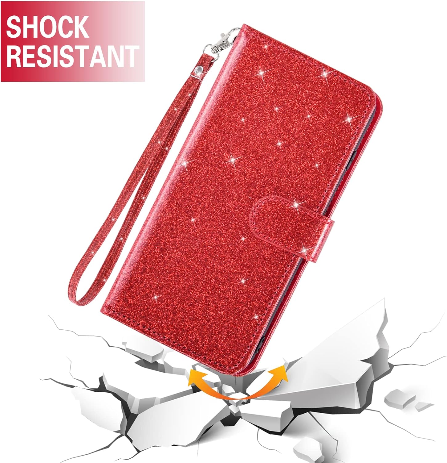 Asuwish Funda de teléfono para Moto Z4Moto Z 4 PlayMotoZ4 Force con protector de pantalla de vidrio templado y cartera con purpurina, soporte para