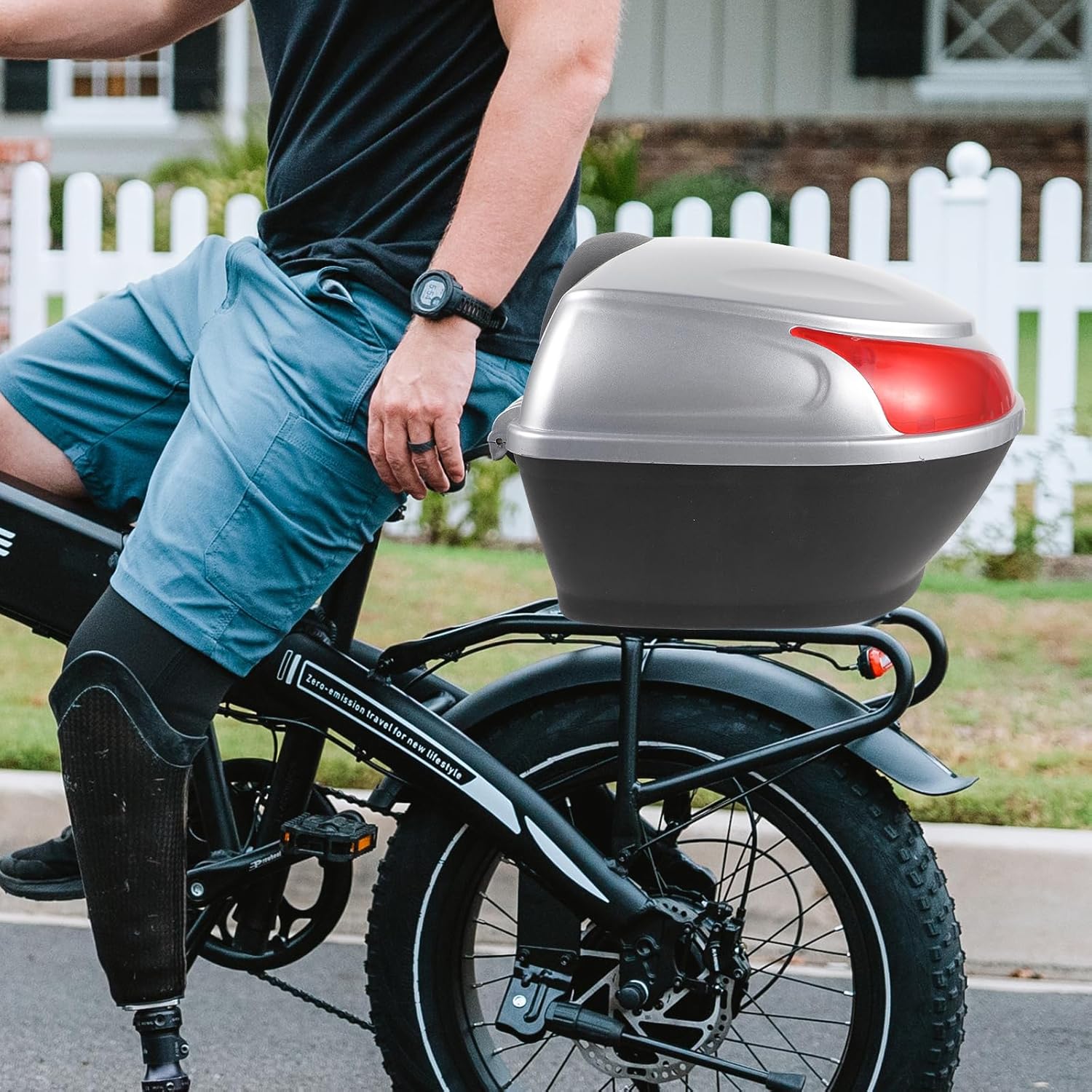 VICASKY Funda superior para motocicleta, caja de cola de viaje, maletín para almacenamiento de casco, portador impermeable con bloqueo, fácil
