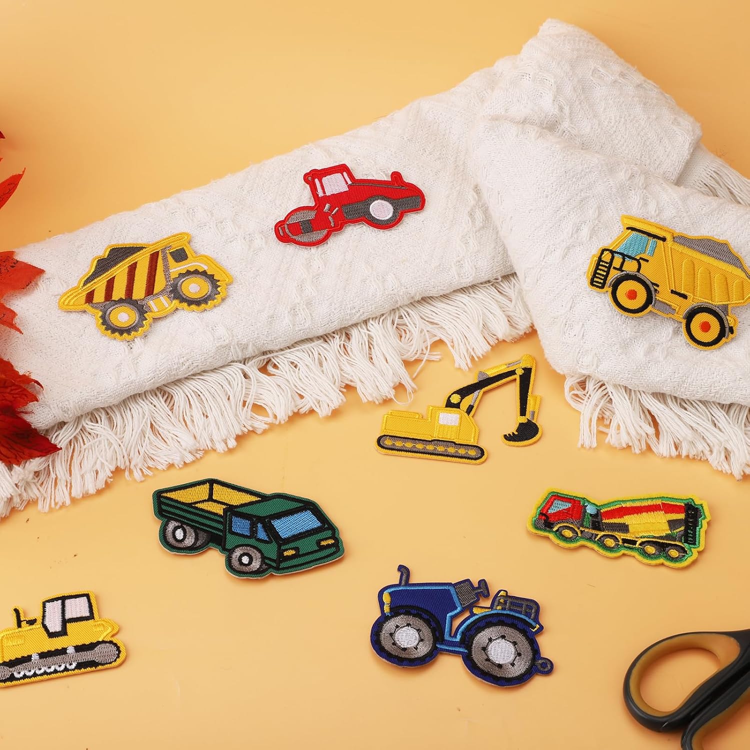 Parches de planchado de vehículos de ingeniería para ropa de niños, 9 estilos interesantes parches para planchar para ropa, vehículos de ingeniería,