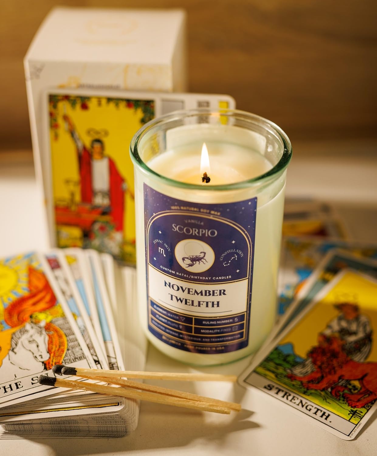 Velas de fecha de nacimiento velas perfumadas de cumpleaños astrológicas personalizadas del zodiaco. Regalos de astrología. Cera de soja totalmente