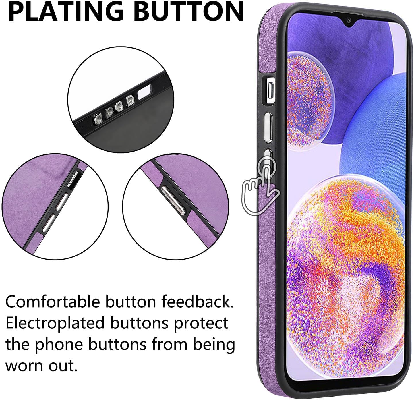 Asuwish Funda de teléfono para Samsung Galaxy A23 5G4G con protector de pantalla de vidrio templado y funda de cuero delgada y delgada, accesorios