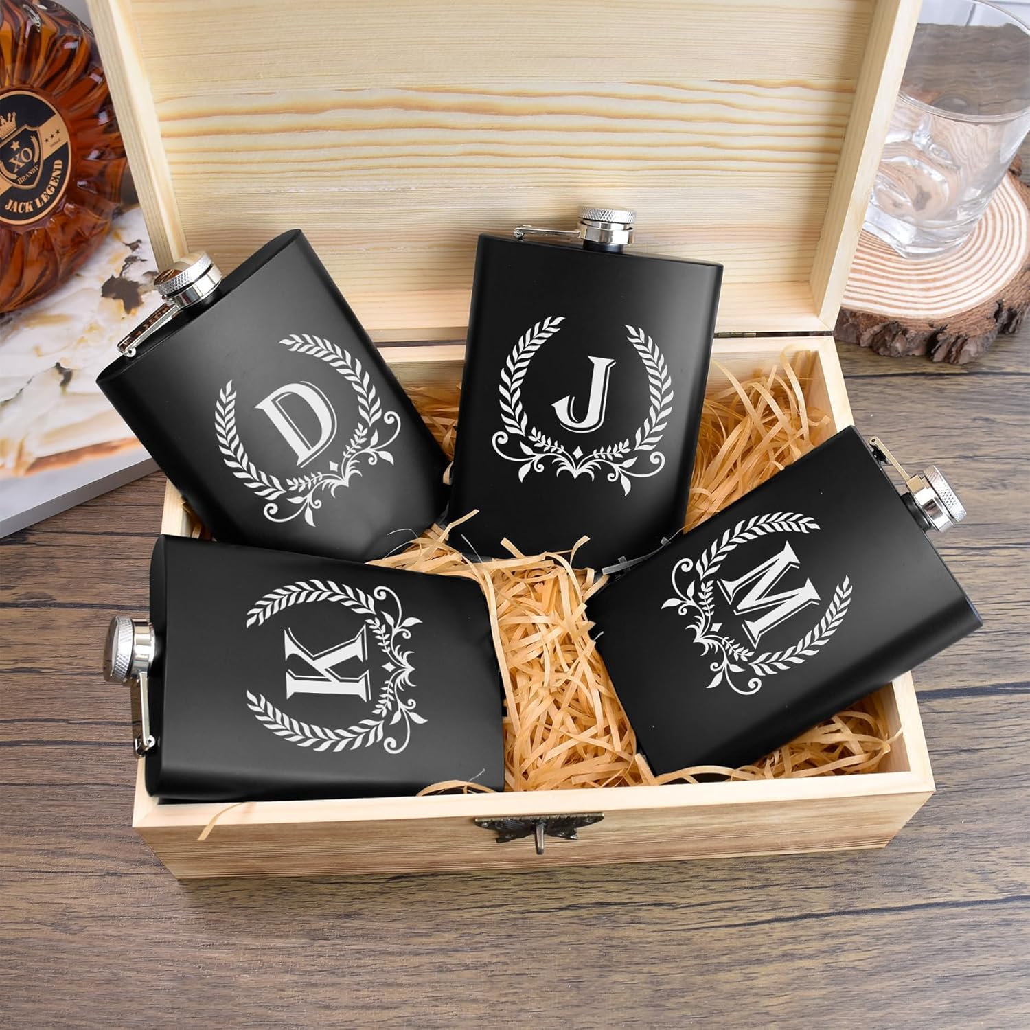 ELEGANTPARK Regalos personalizados para hombres, padrinos de boda, regalos iniciales con monograma para hermano, novio, boda, cumpleaños, Navidad,