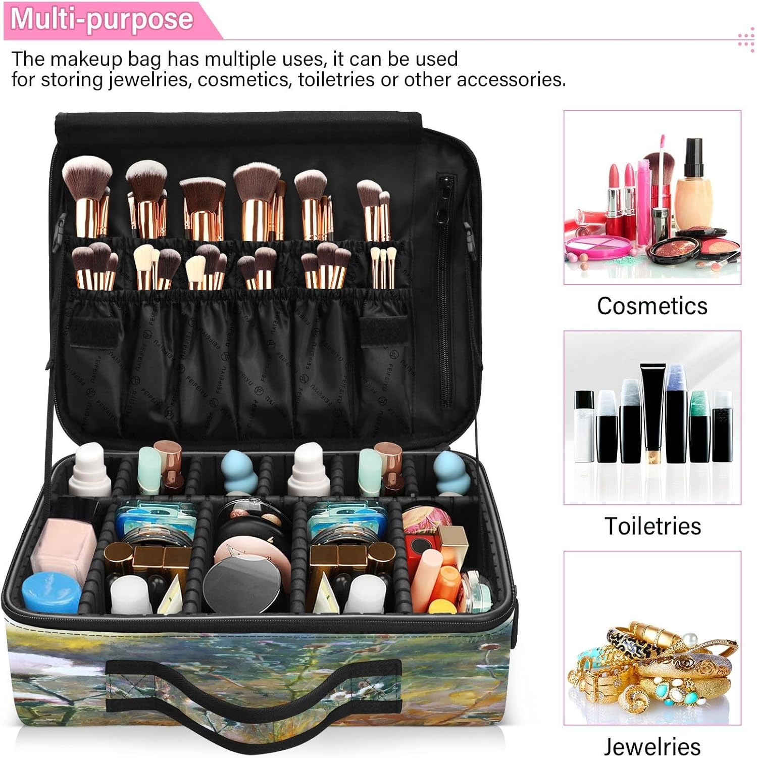 Green Grass portable travel makeup cosmetic travel bag for women toiletry bag women makeup bag medium cosmetiquera de viaje para hombre men mens