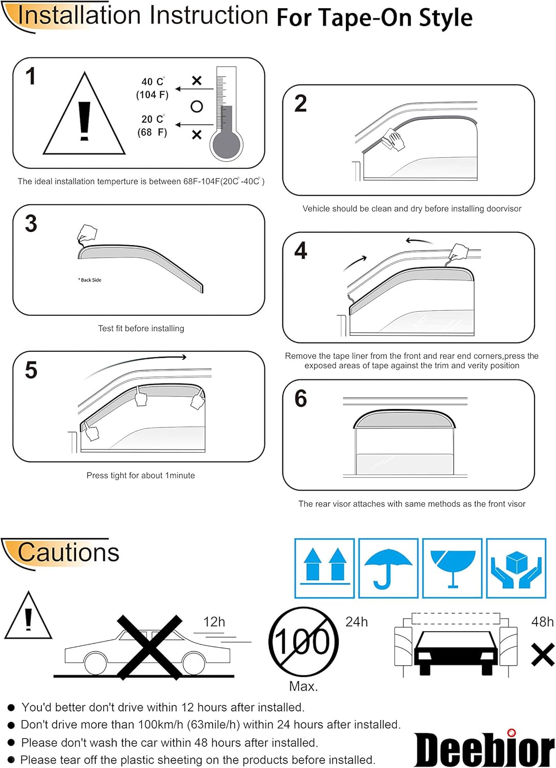 Deflector de viento para ventana lateral, 2 protectores de lluvia con cinta de canal, visera de ventana para Jeep Wrangler JK 2007-2018 modelo de 2