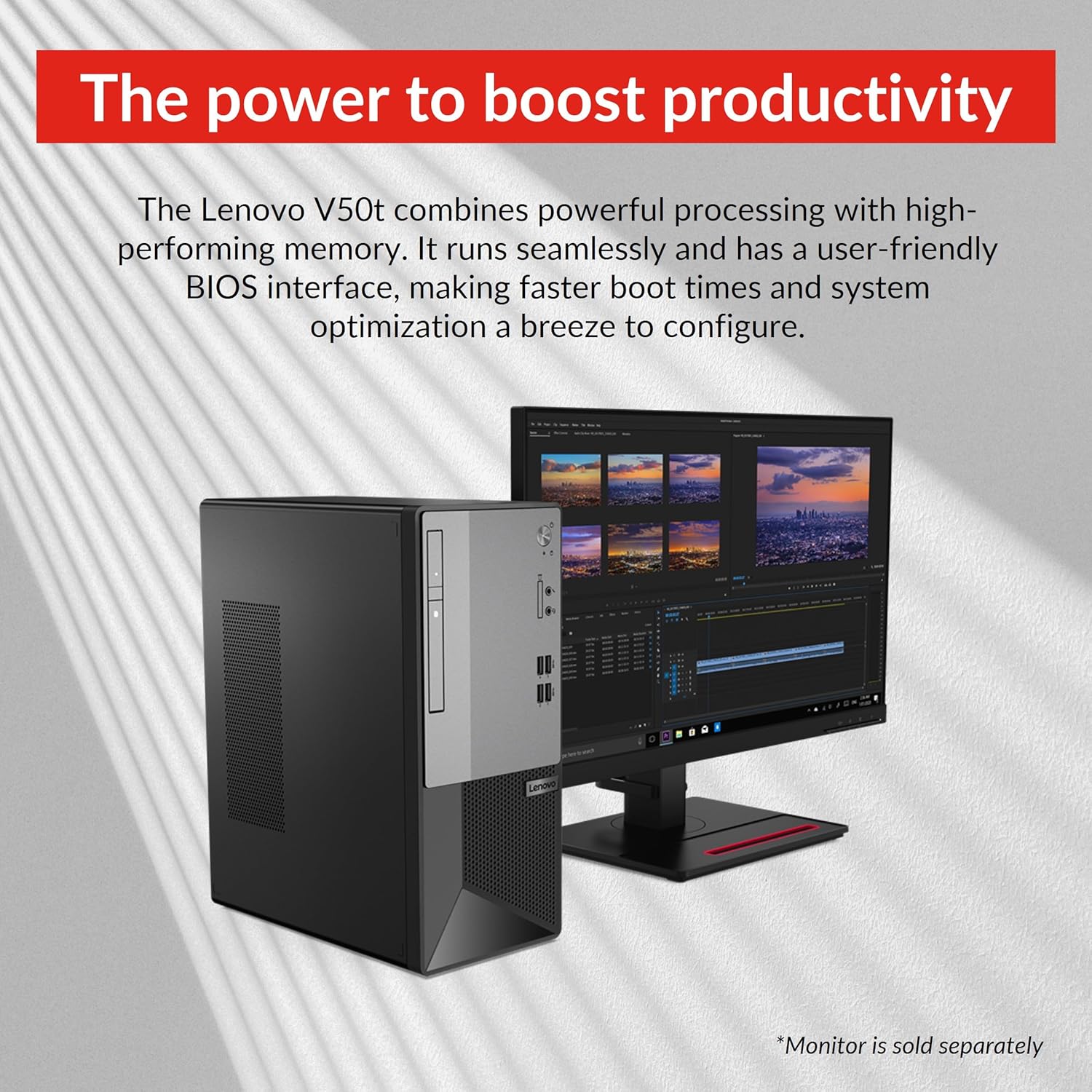 Lenovo V50t Gen 2 Business Tower – Escritorio con Intel Core i5-10400, 16 GB RAM DDR4, SSD PCIe M.2 de 512 GB, sin Wi-Fi, DVD-RW, puerto de