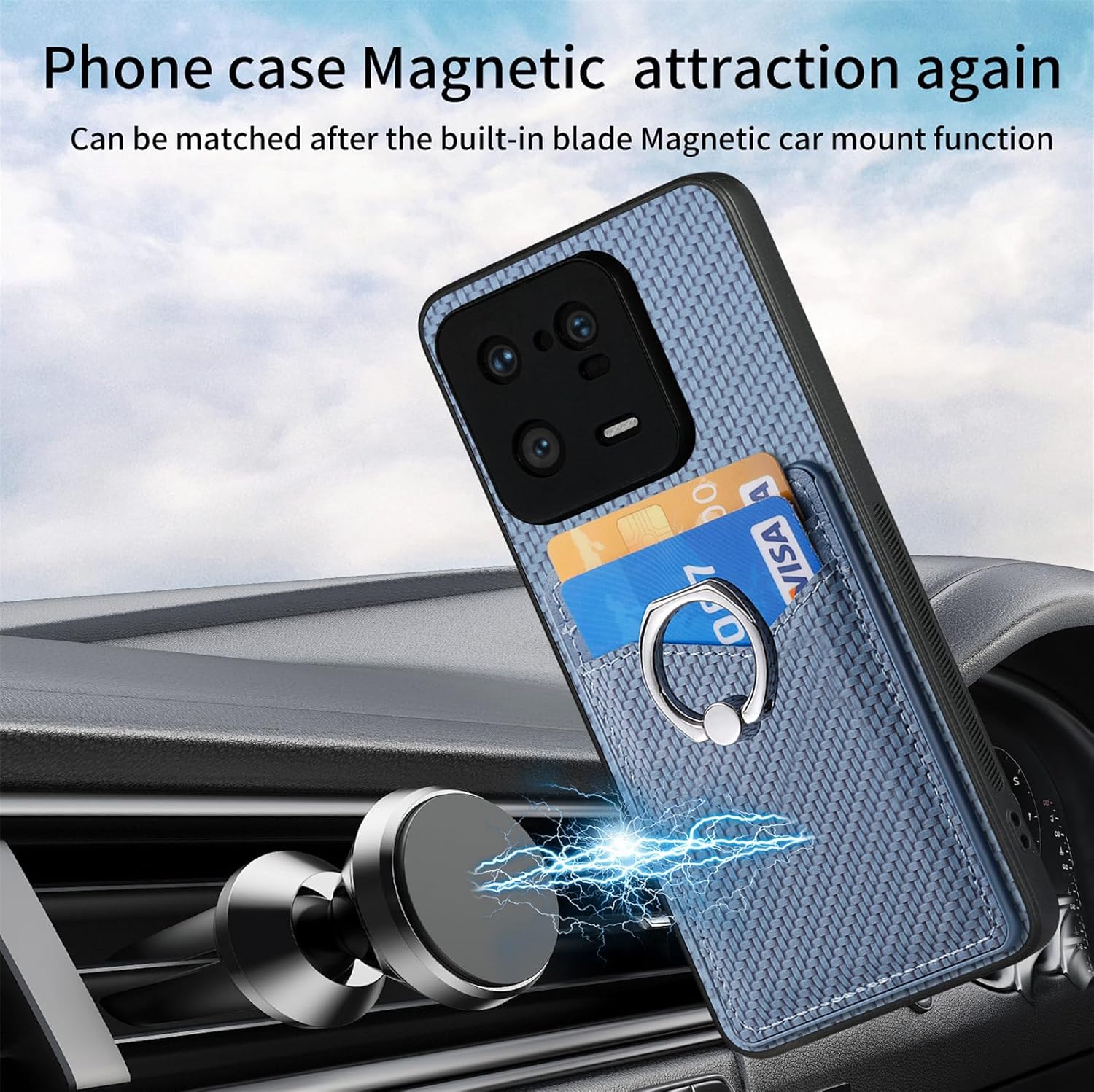 Asuwish Funda de teléfono para Xiaomi 13 Pro Wallet Cover con protector de pantalla de vidrio templado y soporte de anillo delgado soporte para