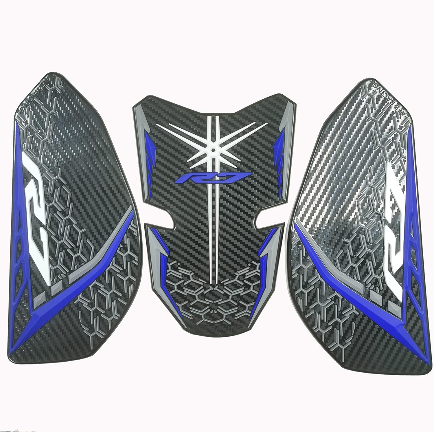 Almohadillas laterales para tanque de combustible de combustible con aspecto de carbono para motocicleta, calcomanía de vinilo 3D, protección de