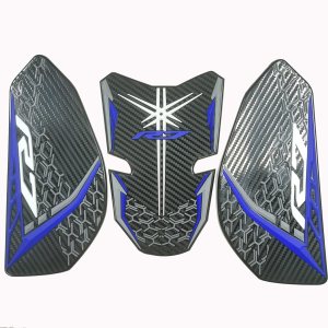 Almohadillas laterales para tanque de combustible de combustible con aspecto de carbono para motocicleta, calcomanía de vinilo 3D, protección de Almohadillas laterales para tanque de combustible de combustible con aspecto de carbono para motocicleta, calcomanía de vinilo 3D, protección de