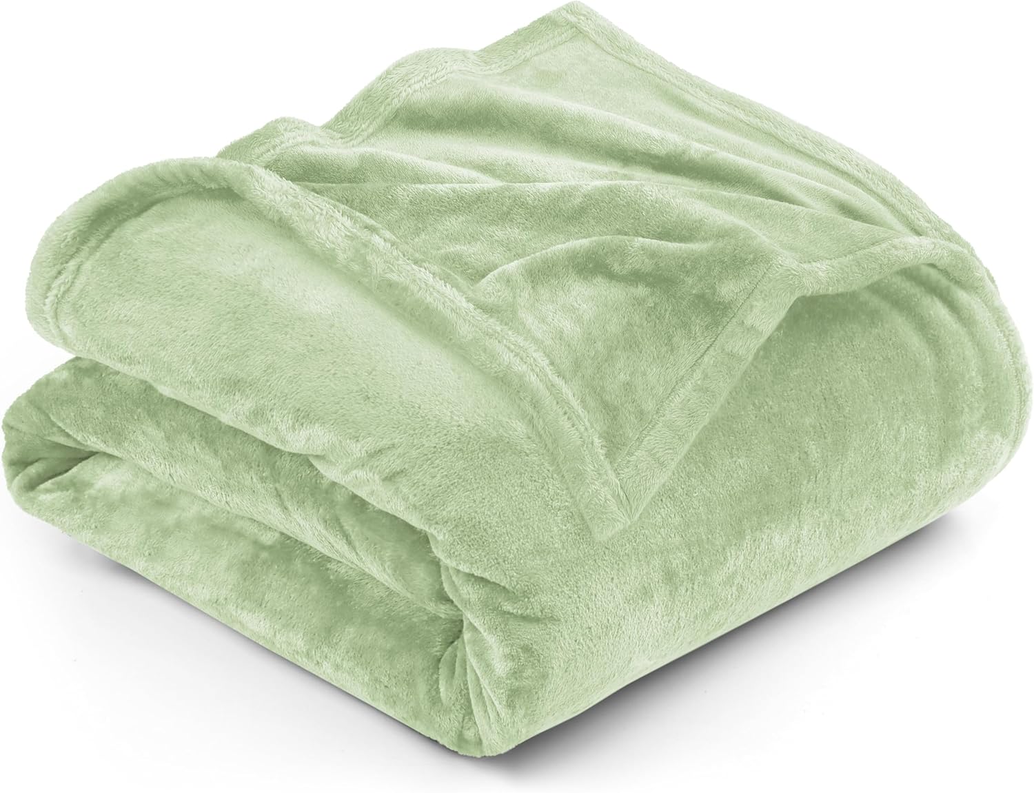 Utopia Bedding Manta de forro polar, tamaño matrimonial, color verde salvia, 10.53 ozm, de lujo, mullida, suave y antiestática de microfibra (90 x