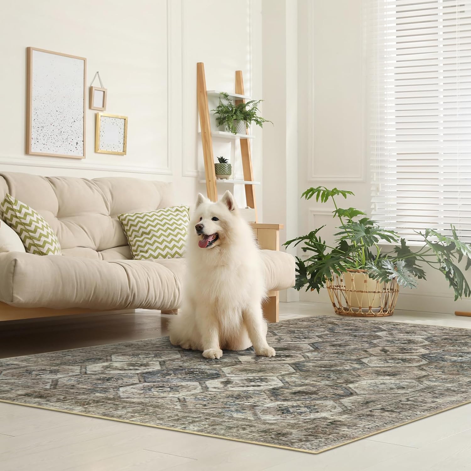 Lahome Alfombra de área de 9 x 12 pies para sala de estar, alfombras grandes para dormitorio, bohemio, marroquí, floral, suave, antideslizante, no