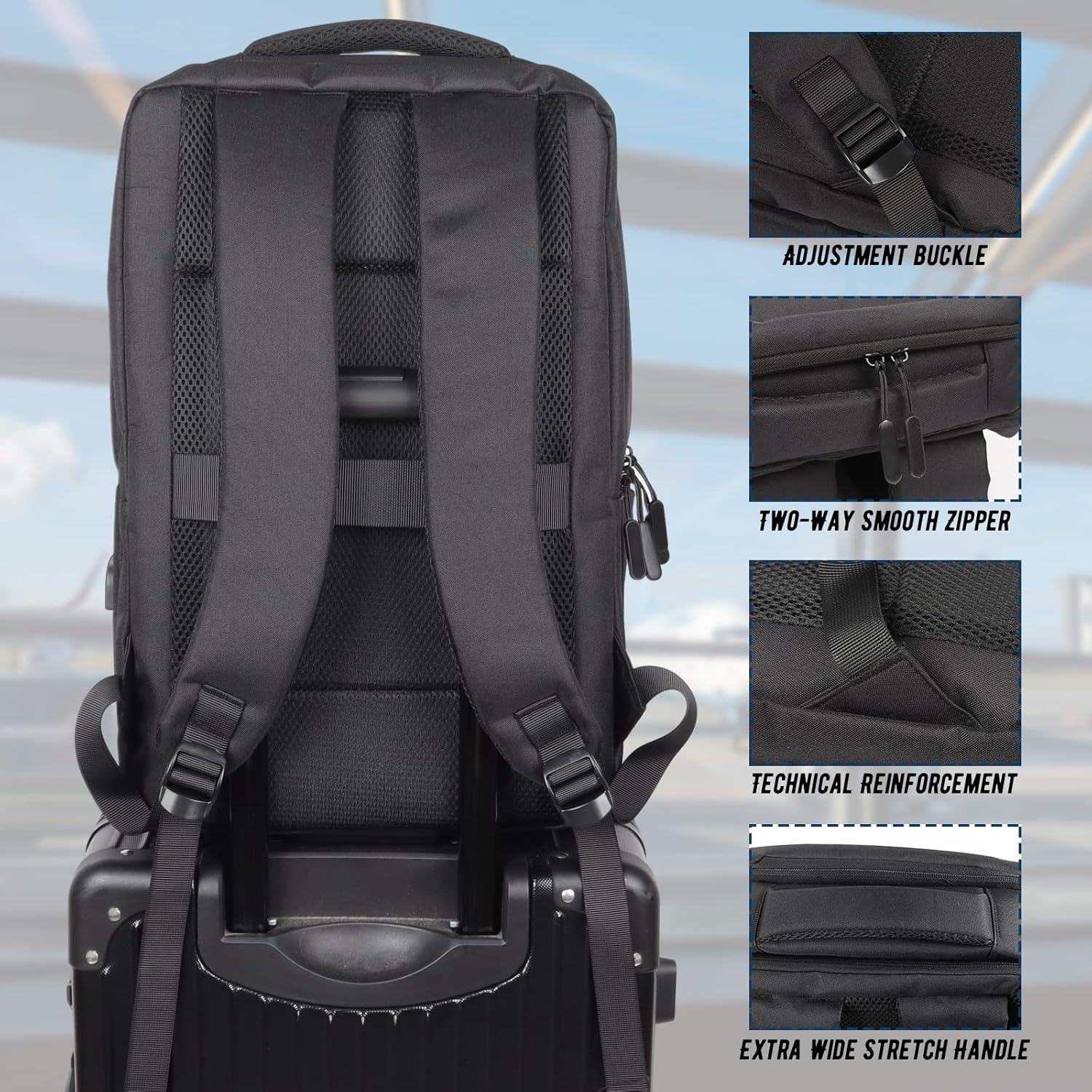 C-Kvkechos Mochila para hombre, mochila de viaje de 17.3 pulgadas, mochila antirrobo, mochila ligera con cargador resistente al agua, mochilas
