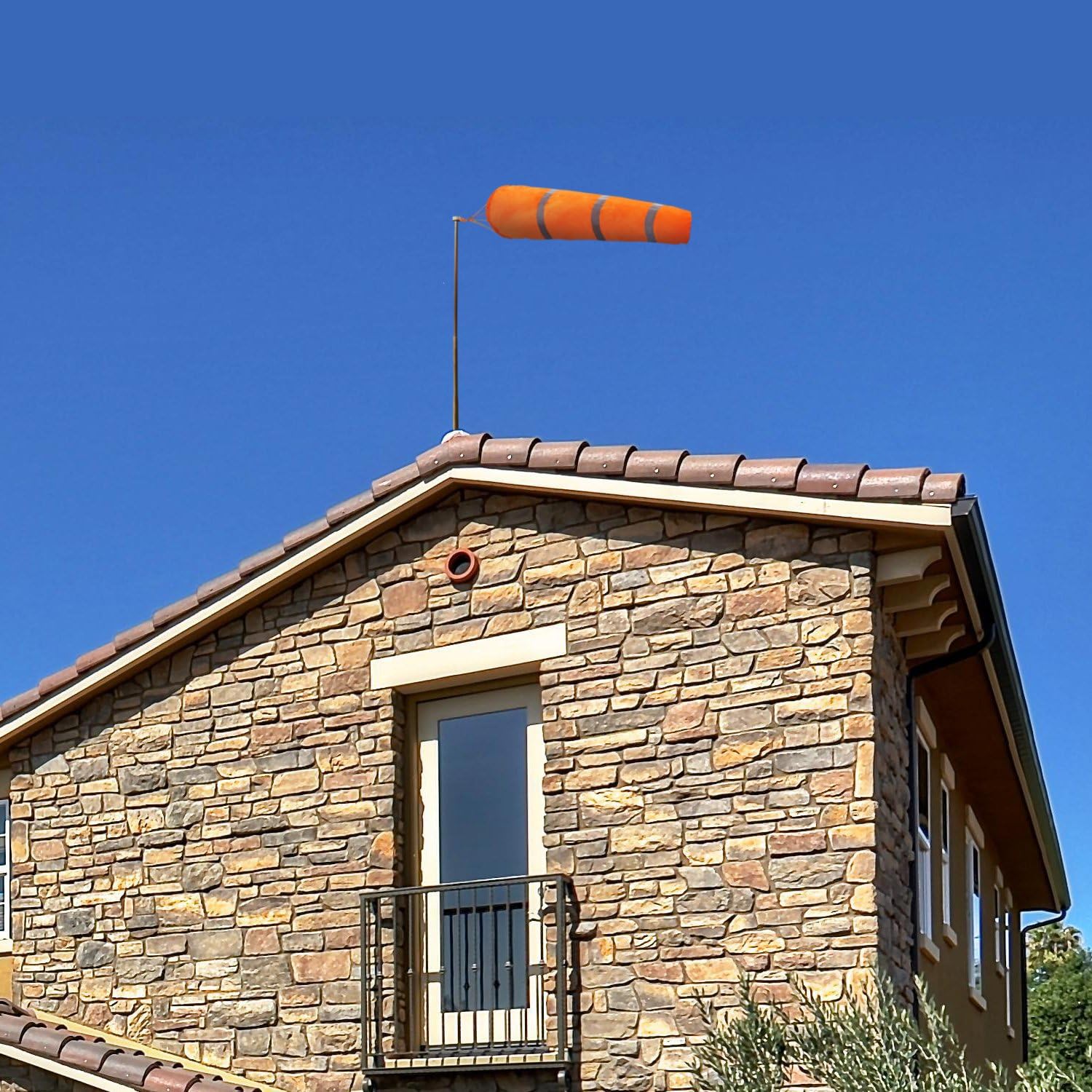 Anley Calcetín de viento de 30 pulgadas  Bolsa de poliéster Rip-Stop para medir la dirección del viento con cinturón reflectante  Para aire libre,