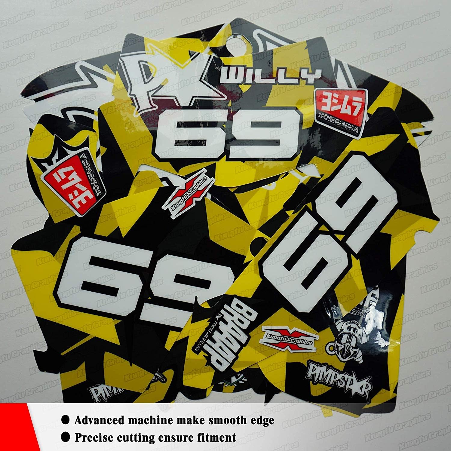 Kungfu Graphics Kit de calcomanías para Ducati Hypermotard Hyperstrada 939 2016 2017 2018, negro y rojo, DCTHYMS1318001-A-KO