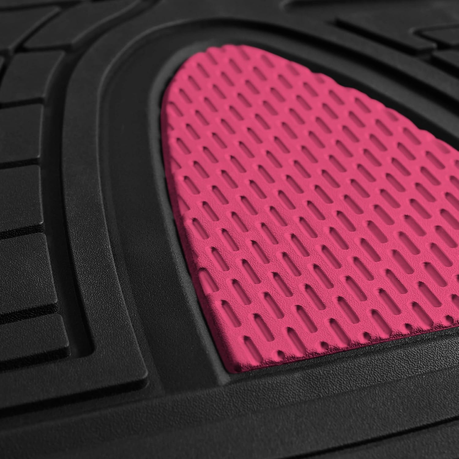 Alfombrillas para piso de automóvil FH-F11322 de FH GROUP, ultrarresistentes, goma de primera calidad, recortables, Rosado
