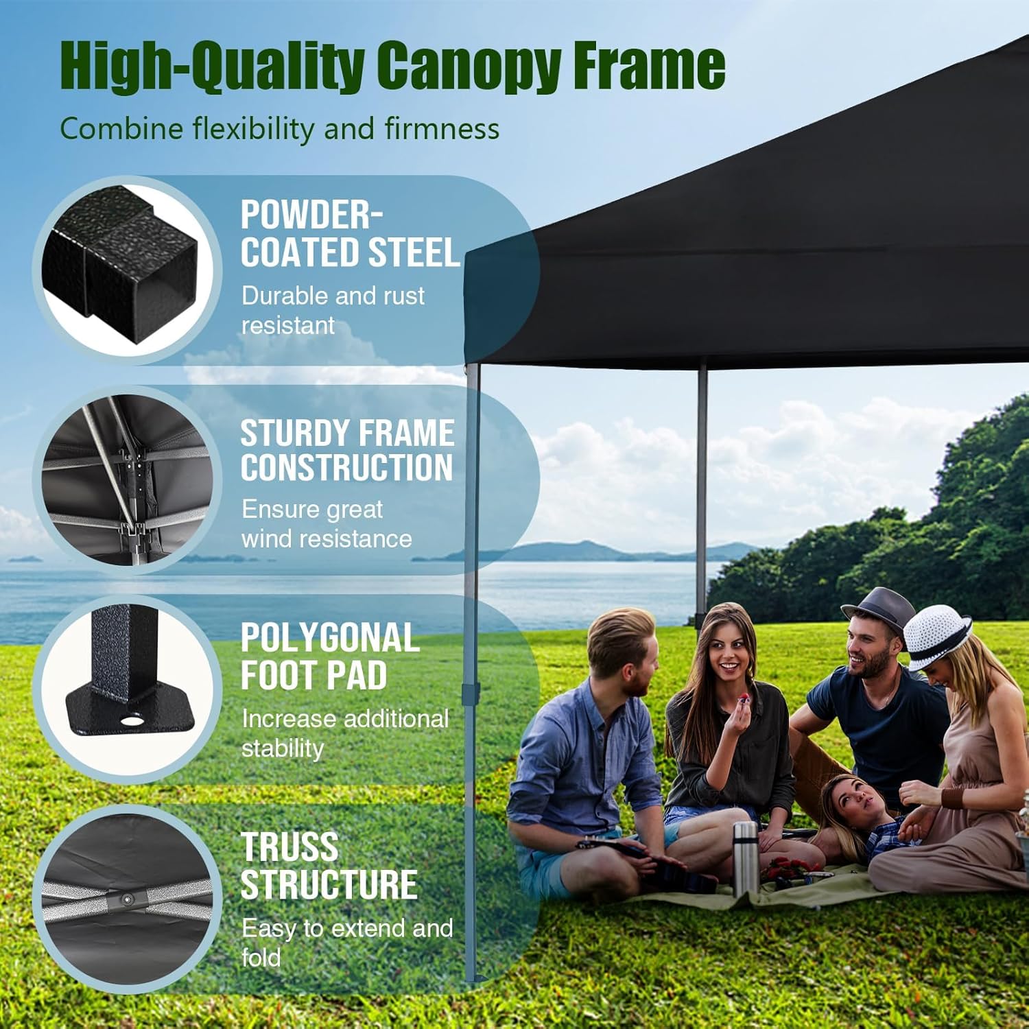 Eurmax Smart – Toldo desplegable de 10 x 10 pies para festivales al aire libre, portón trasero, eventos, tienda de artesanías toldo instantáneo con