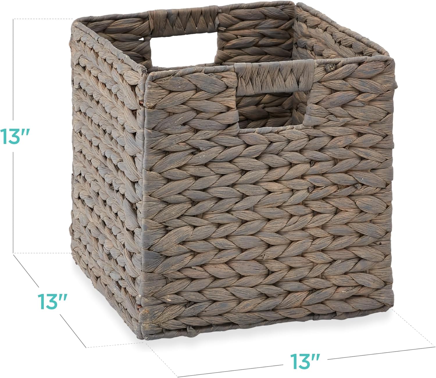 Best Choice Products Cestas de jacinto de 13 x 13 pulgadas, juego rústico de 5 organizadores de almacenamiento plegables multiusos, bolsas de